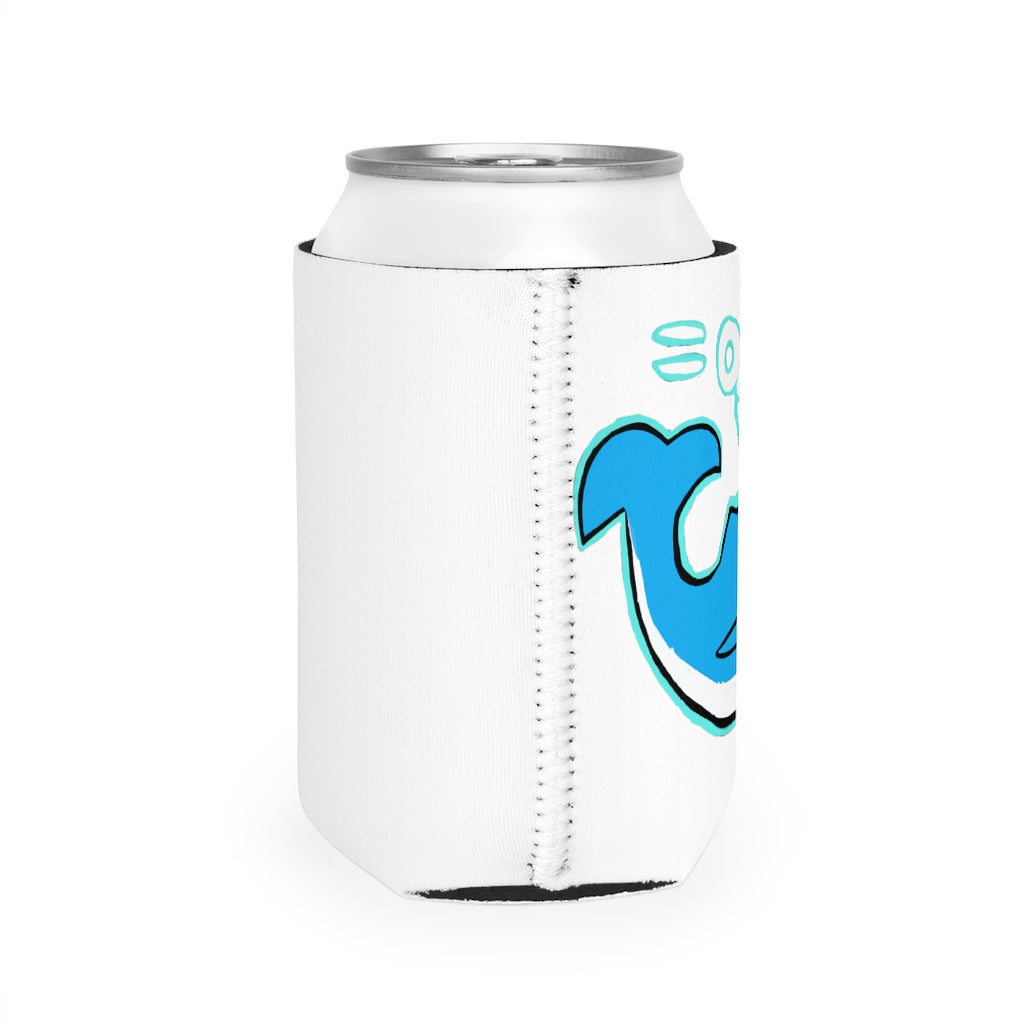 Oh Whale Can Cooler Sleeve made of durable neoprene, designed to fit standard 12 oz cans, featuring a customizable design.