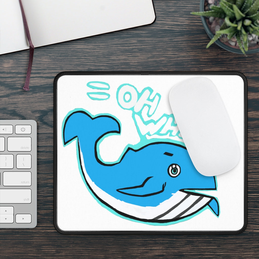 Oh Whale Gaming Mouse Pad featuring vibrant designs and stitched edges, ideal for gaming and office use.