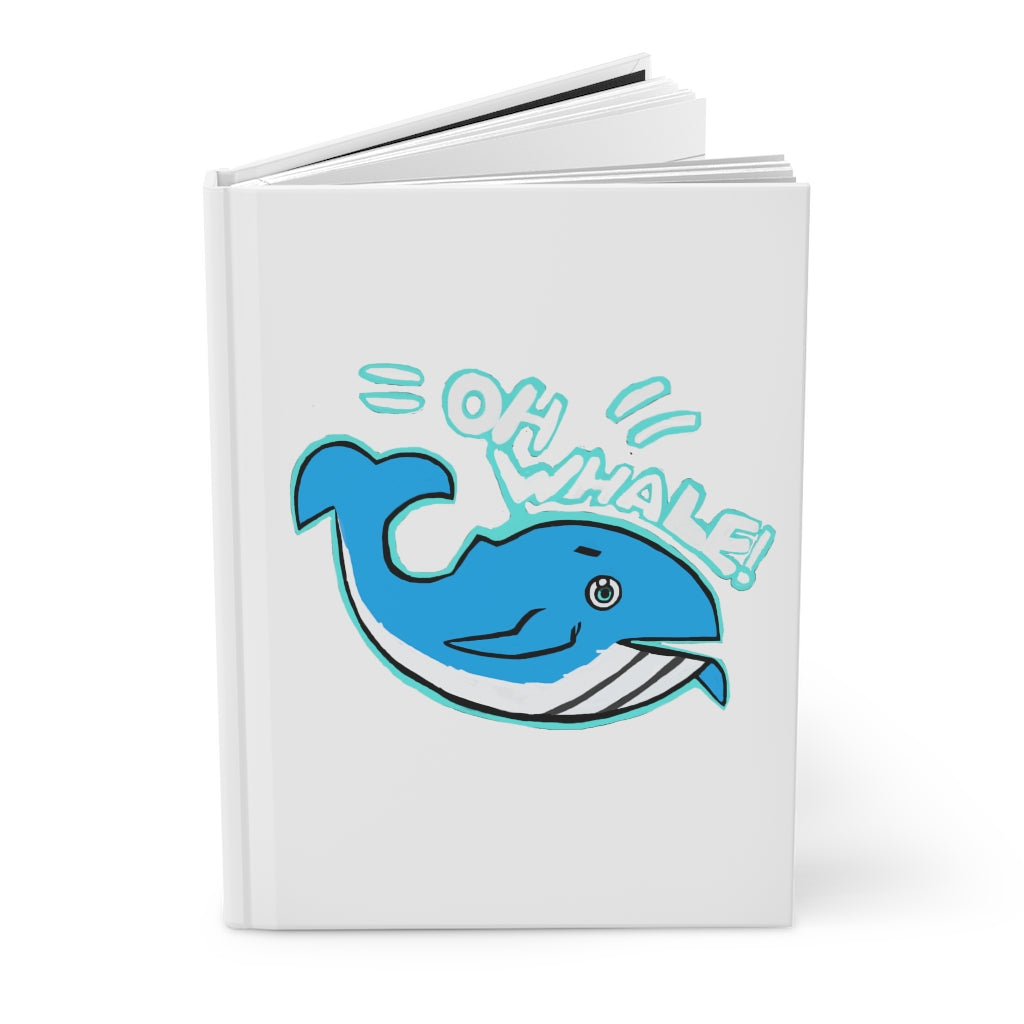 Oh Whale Hardcover Journal with a matte finish, featuring customizable covers and lined pages, ideal for personal journaling.