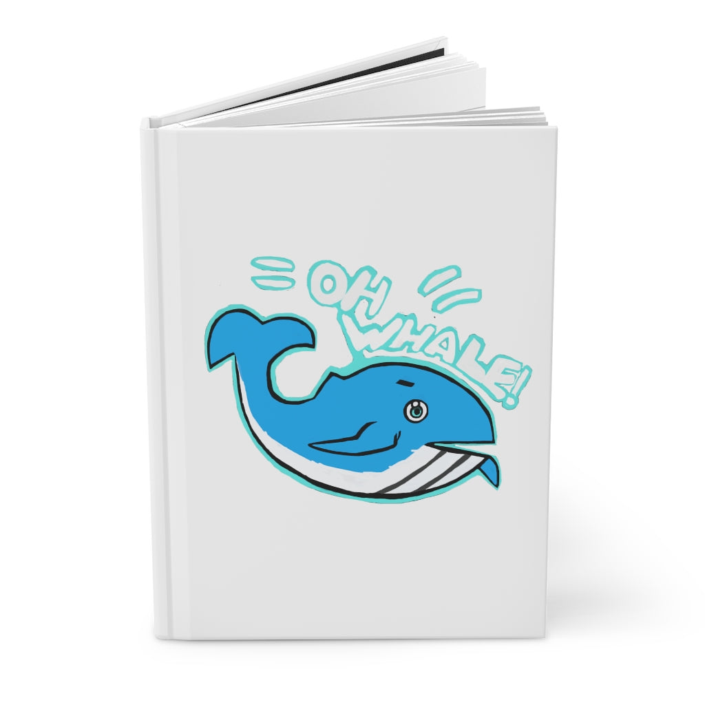 Oh Whale Hardcover Journal with matte finish, customizable covers, and lined pages, perfect for personal journaling.