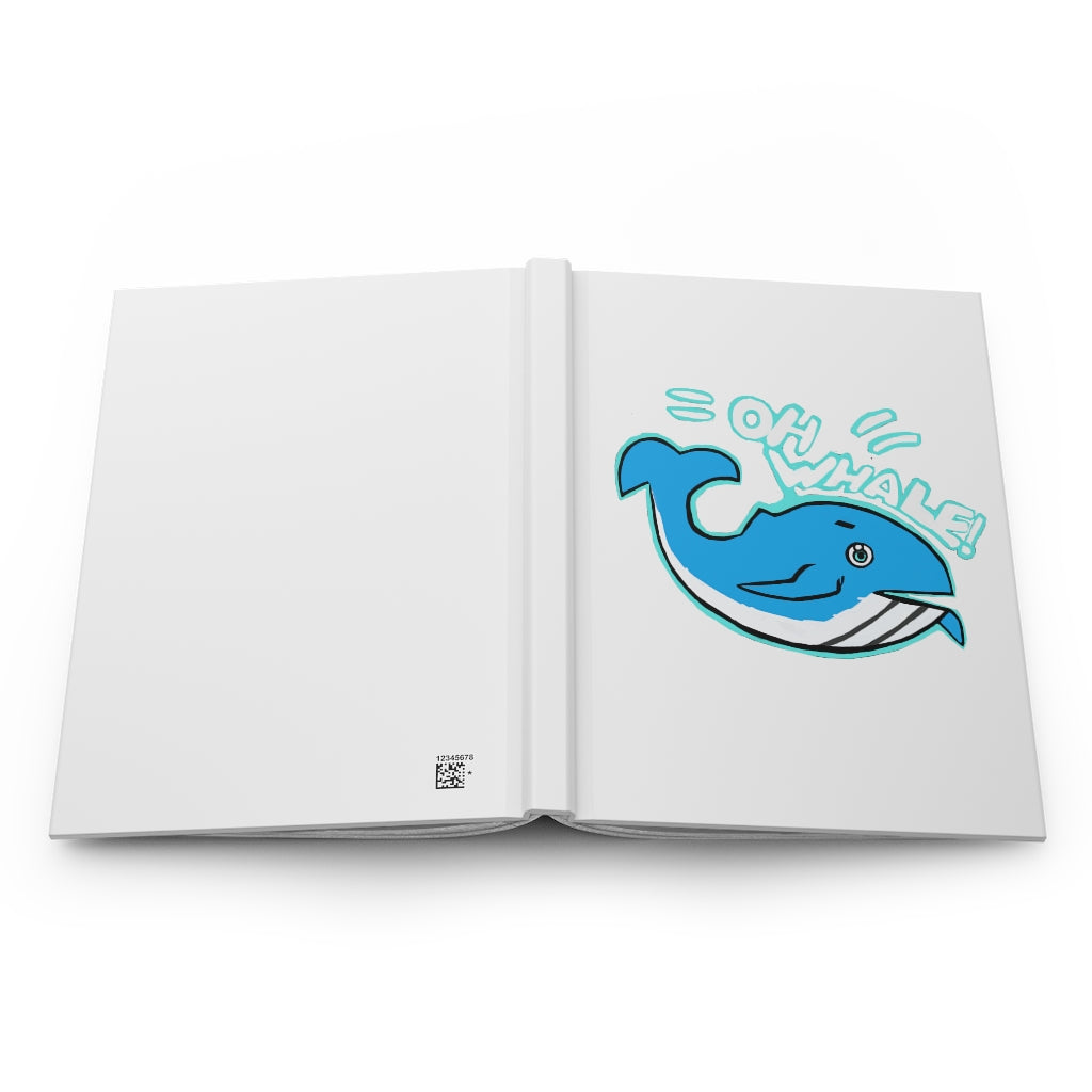 Oh Whale Hardcover Journal with matte finish, customizable covers, and lined pages, perfect for personal journaling.