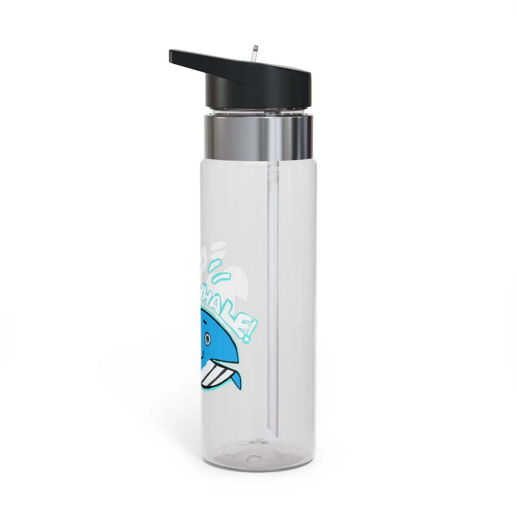 Oh Whale Kensington Tritan™ Sport Bottle, 20oz, featuring a screw-on lid, straw, and carabiner hook, made from durable BPA-free Tritan plastic.