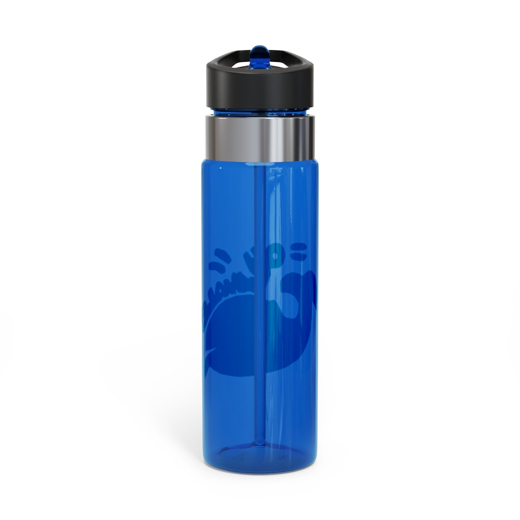 Oh Whale Kensington Tritan™ Sport Bottle, 20oz, featuring a screw-on lid, straw, and carabiner hook, made from durable BPA-free Tritan plastic.