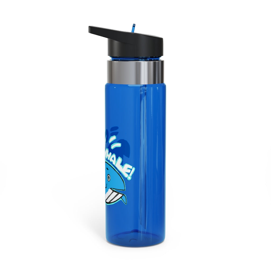 Oh Whale Kensington Tritan™ Sport Bottle, 20oz, featuring a screw-on lid, straw, and carabiner hook, made from durable BPA-free Tritan plastic.