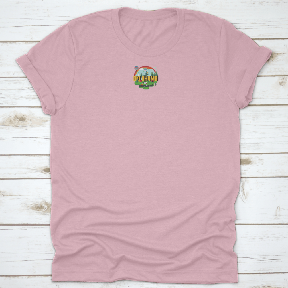 A comfortable cotton t-shirt featuring Oklahoma-themed design, perfect for travel lovers.