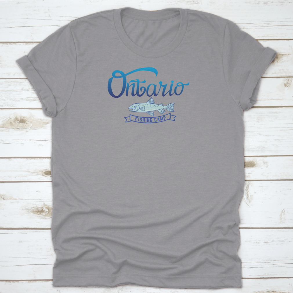 Ontario Fishing Camp shirt design featuring a classic fit, made from 100% cotton, ideal for fishing enthusiasts.