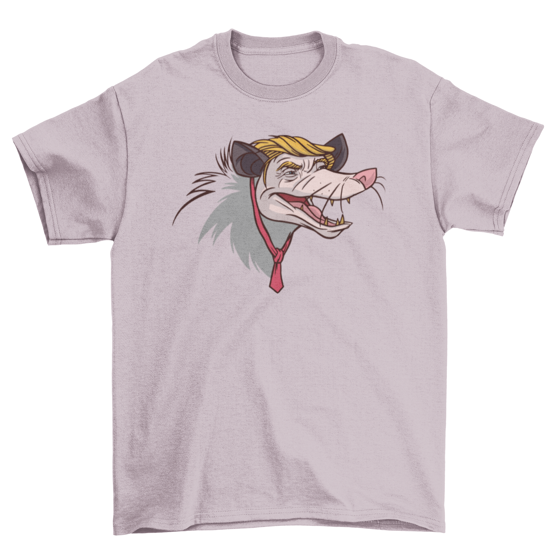 A humorous t-shirt featuring an illustration of Donald Trump as an opossum, showcasing a funny and unique design.