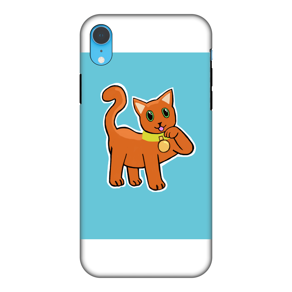 Orange Cat Fully Printed Tough Phone Case showcasing vibrant design and durable construction.