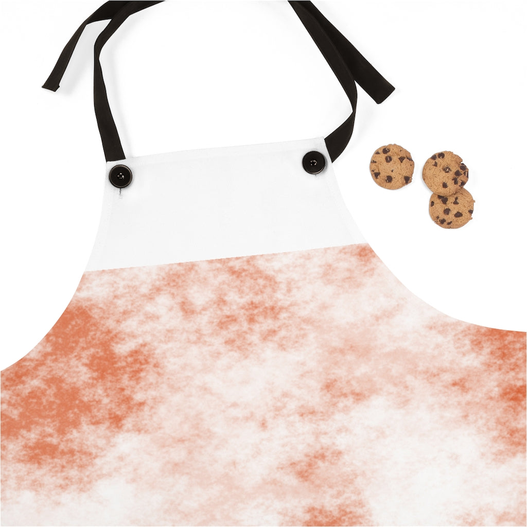 Stylish Orange Cloud Apron made of durable polyester with black detachable twill straps, perfect for cooking and backyard cookouts.