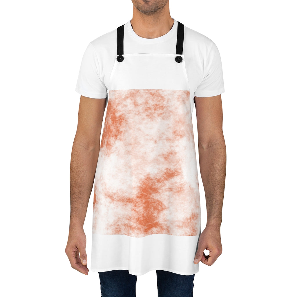 Stylish Orange Cloud Apron made of durable polyester with black detachable twill straps, perfect for cooking and backyard cookouts.