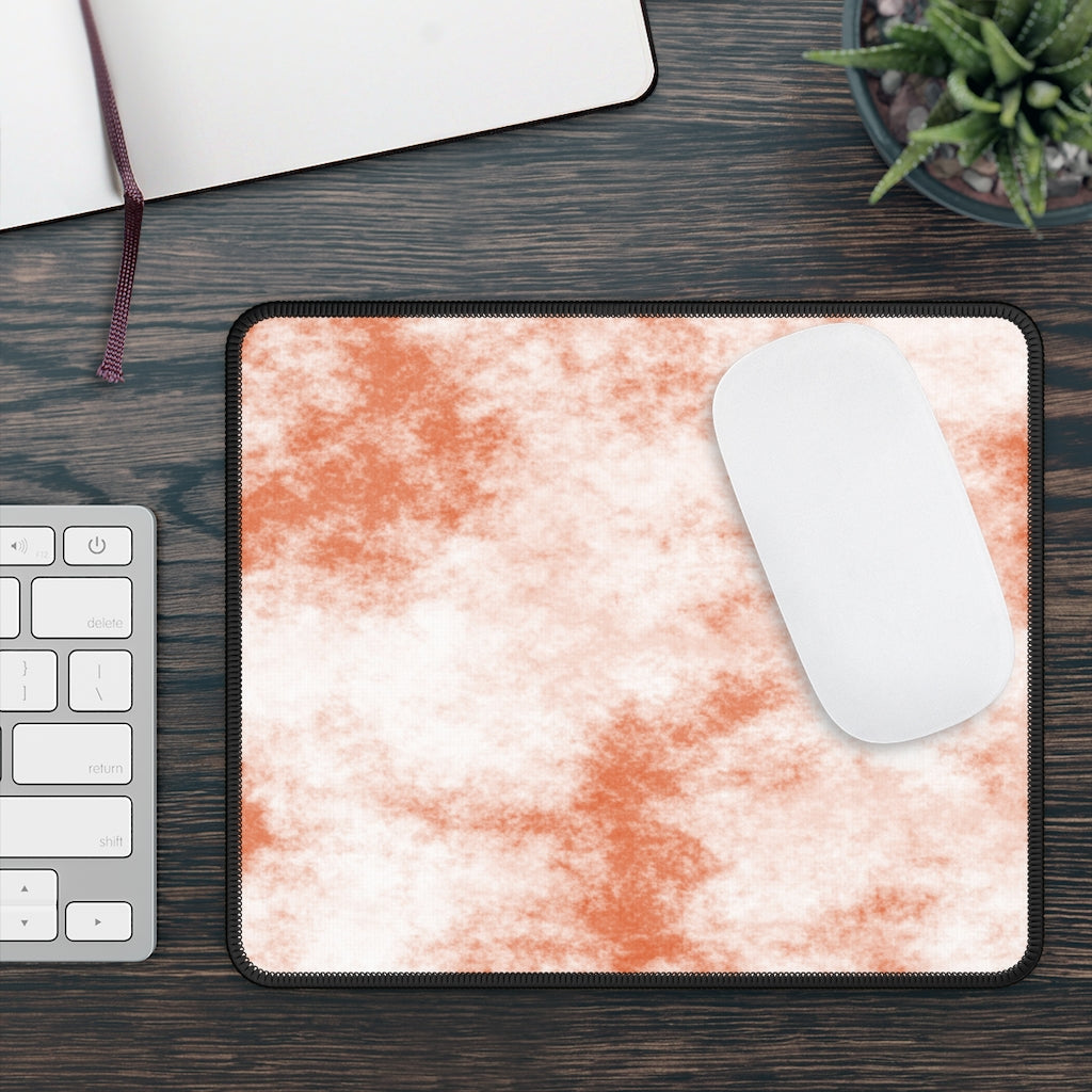 Orange Cloud Gaming Mouse Pad featuring vibrant colors and stitched edges, designed for smooth gaming and professional use.