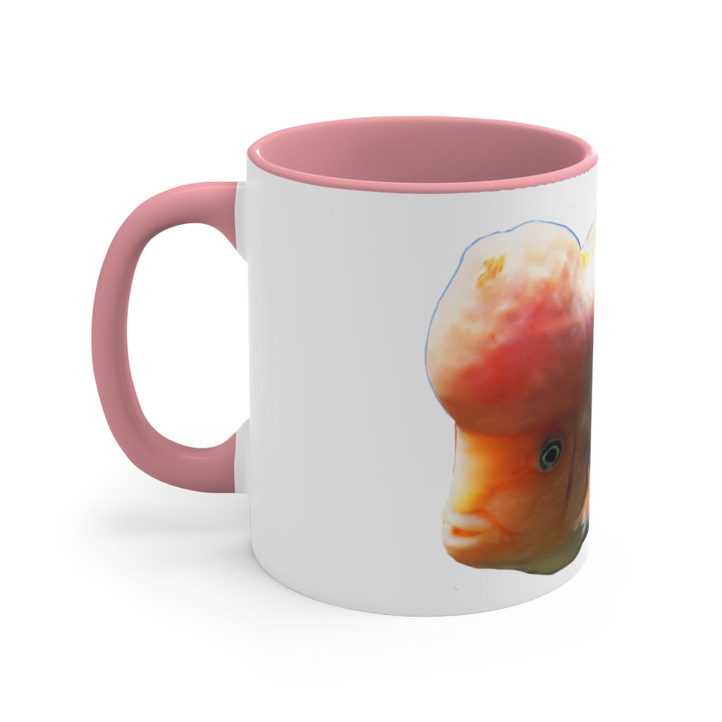 Orange Fish Accent Coffee Mug with a vibrant orange interior and handle, featuring a comfortable C-handle design.