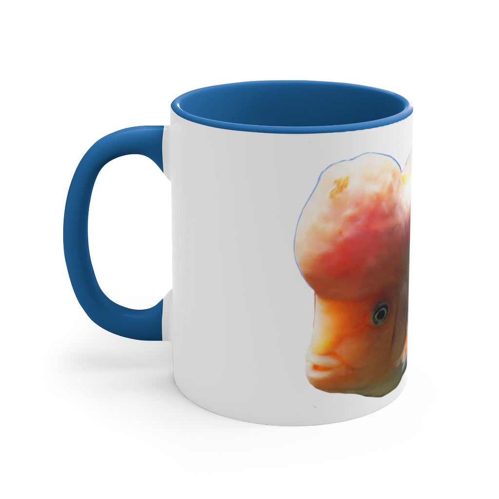 Orange Fish Accent Coffee Mug with a vibrant orange interior and handle, featuring a comfortable C-handle design.