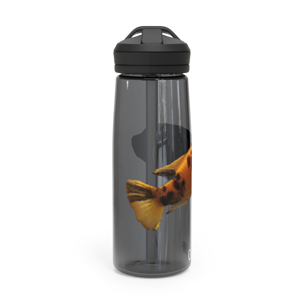 Orange Fish CamelBak Eddy® Water Bottle in 20oz and 25oz sizes, showcasing its vibrant color and ergonomic design.