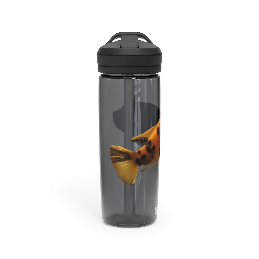 Orange Fish CamelBak Eddy® Water Bottle in 20oz and 25oz sizes, showcasing its vibrant color and ergonomic design.