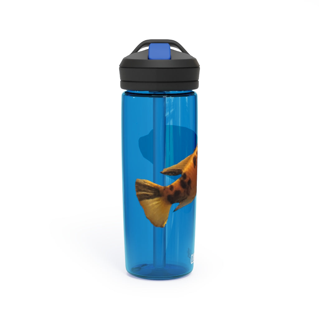 Orange Fish CamelBak Eddy® Water Bottle in 20oz and 25oz sizes, showcasing its vibrant color and ergonomic design.