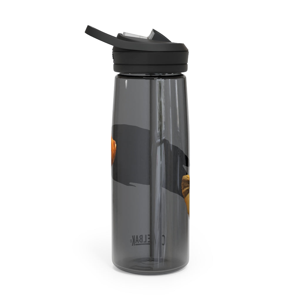 Orange Fish CamelBak Eddy® Water Bottle in 20oz and 25oz sizes, showcasing its vibrant color and ergonomic design.