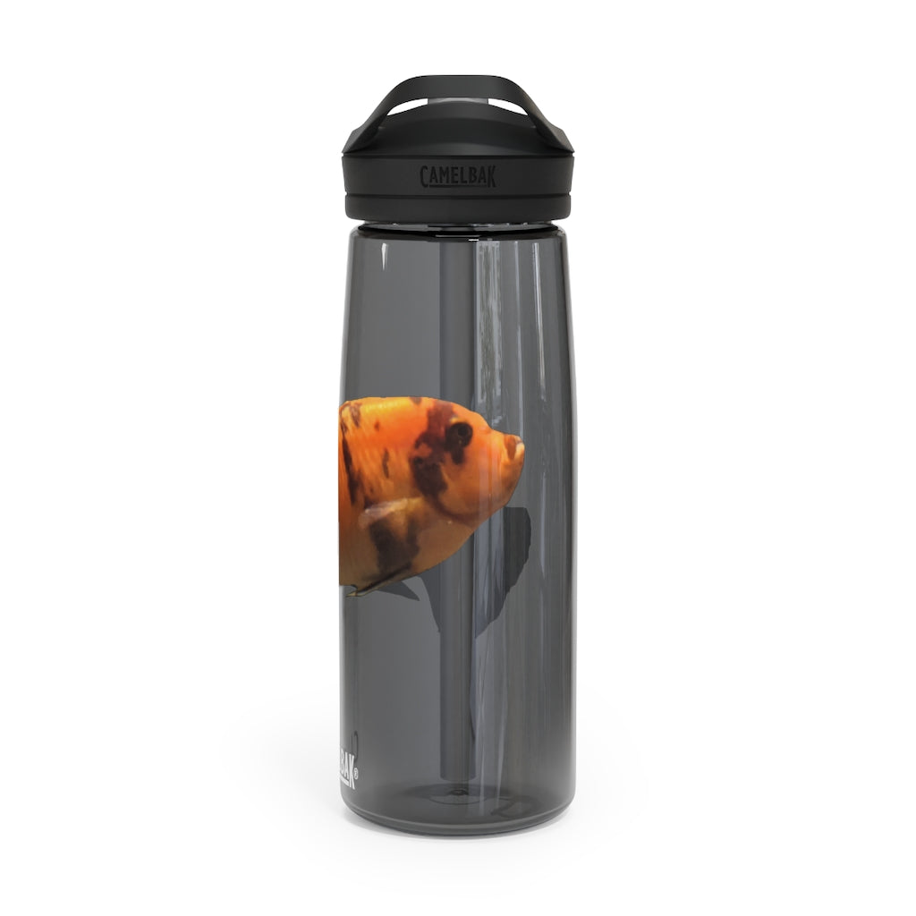 Orange Fish CamelBak Eddy® Water Bottle in 20oz and 25oz sizes, showcasing its vibrant color and ergonomic design.