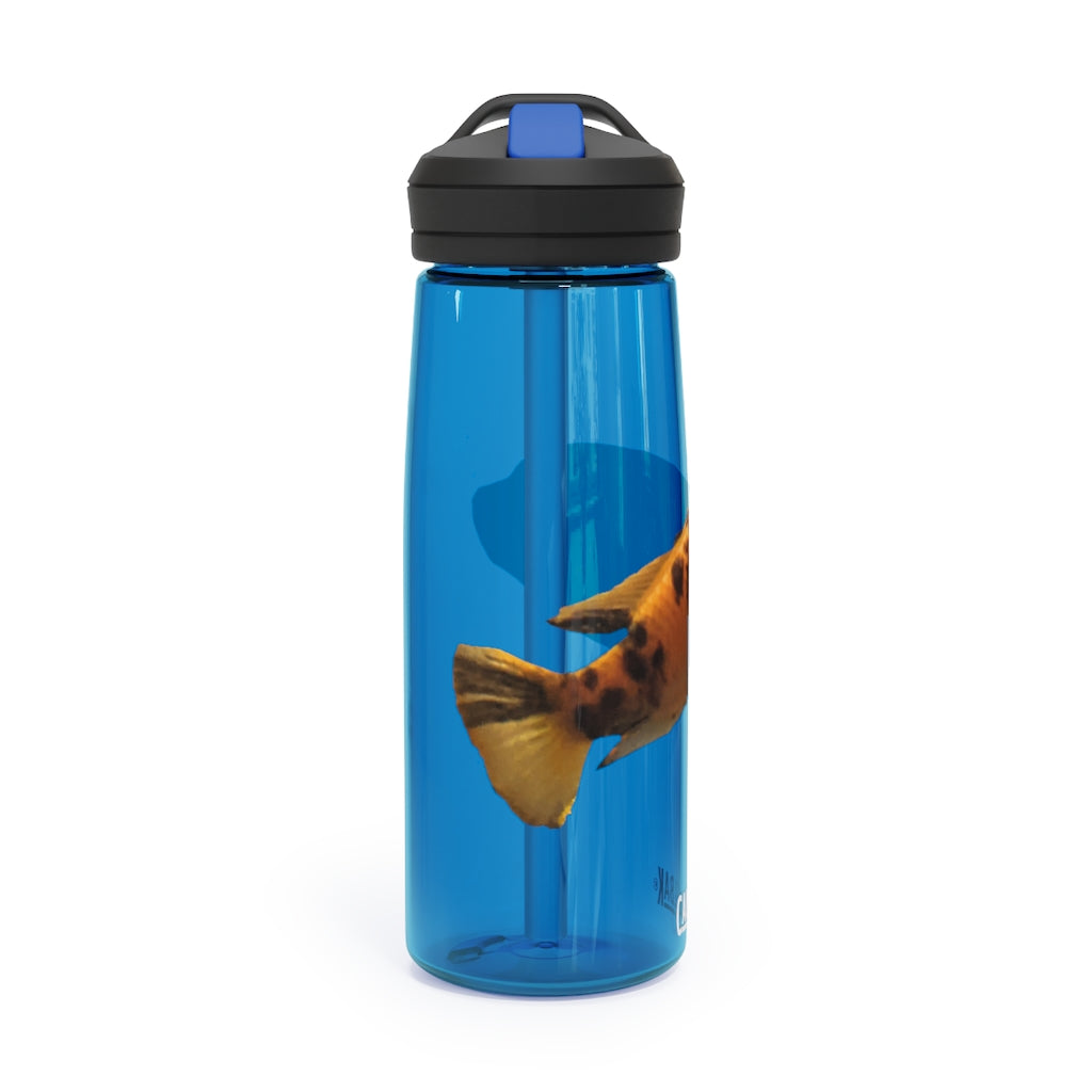 Orange Fish CamelBak Eddy® Water Bottle in 20oz and 25oz sizes, showcasing its vibrant color and ergonomic design.