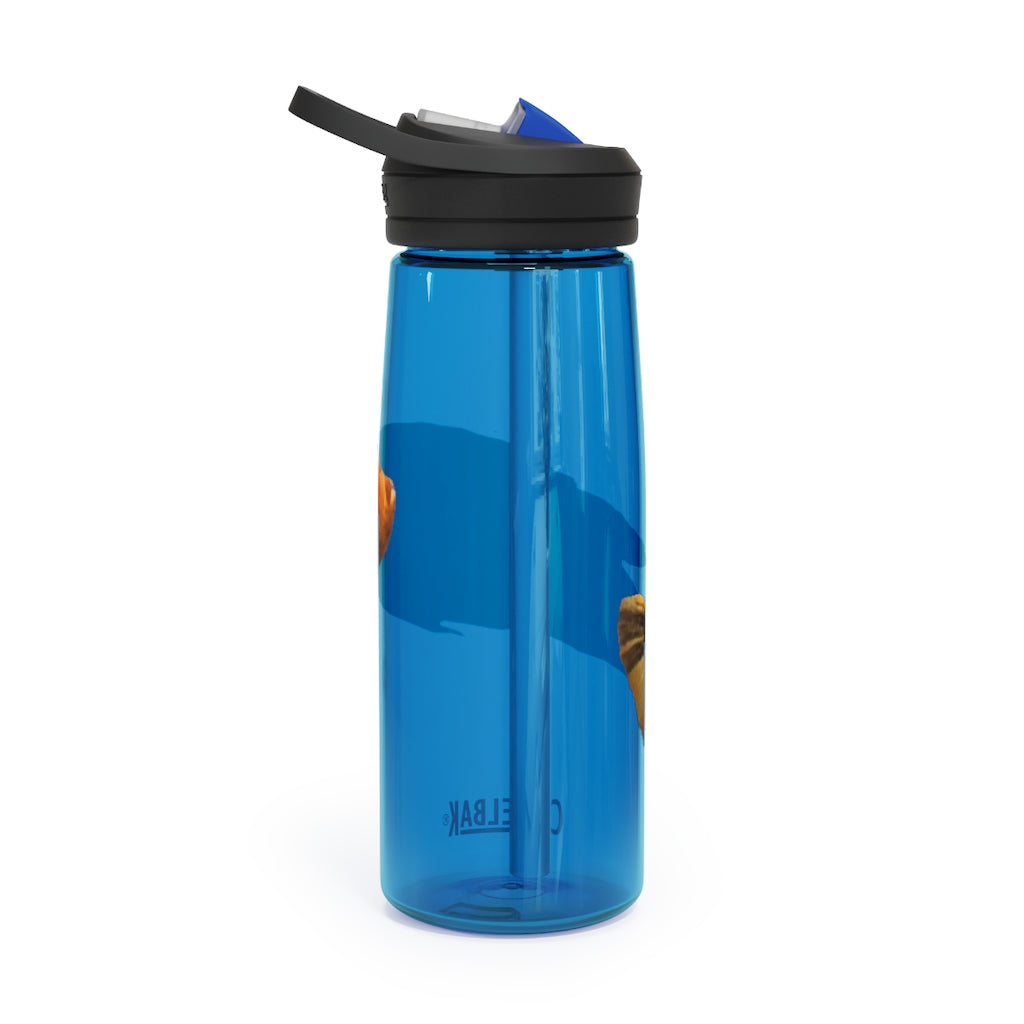 Orange Fish CamelBak Eddy® Water Bottle in 20oz and 25oz sizes, showcasing its vibrant color and ergonomic design.