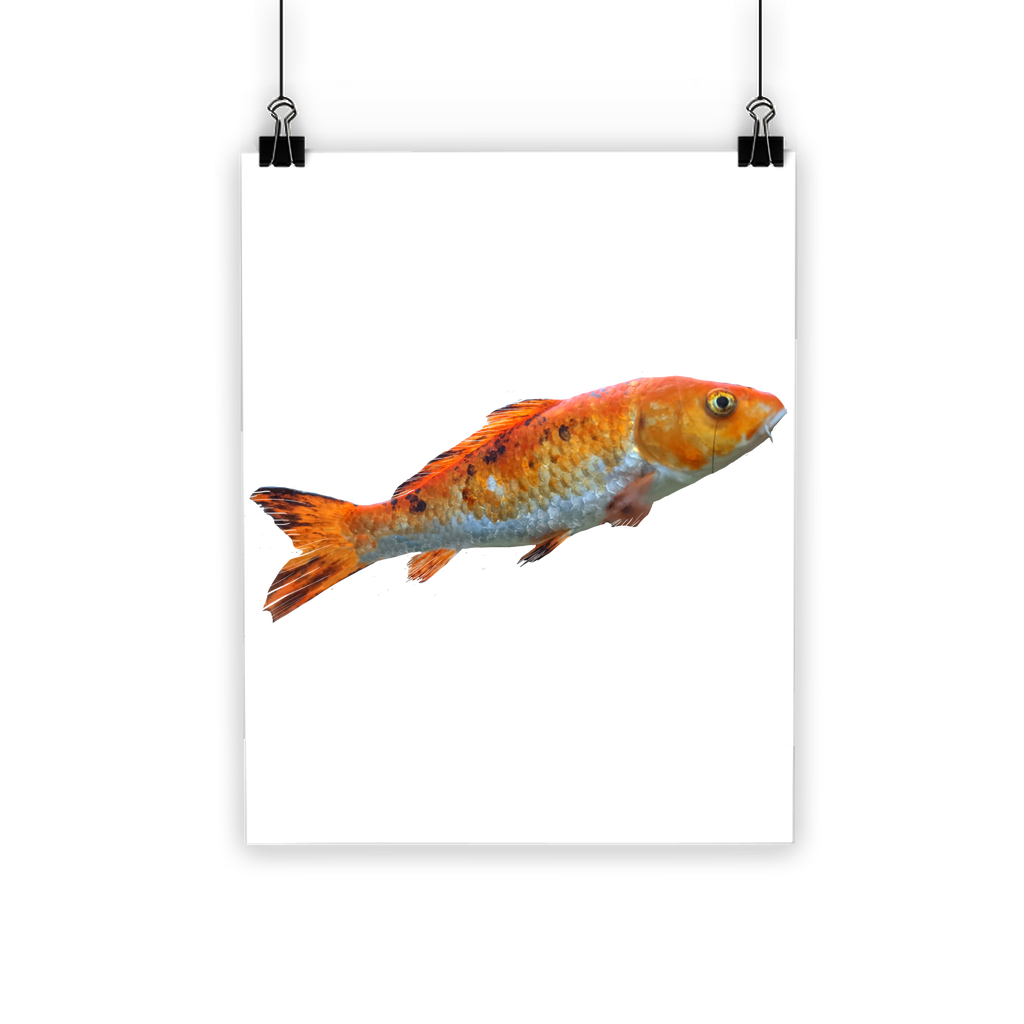 Orange Fish Classic Poster featuring vibrant colors on semi-gloss paper, ideal for indoor and outdoor decor.