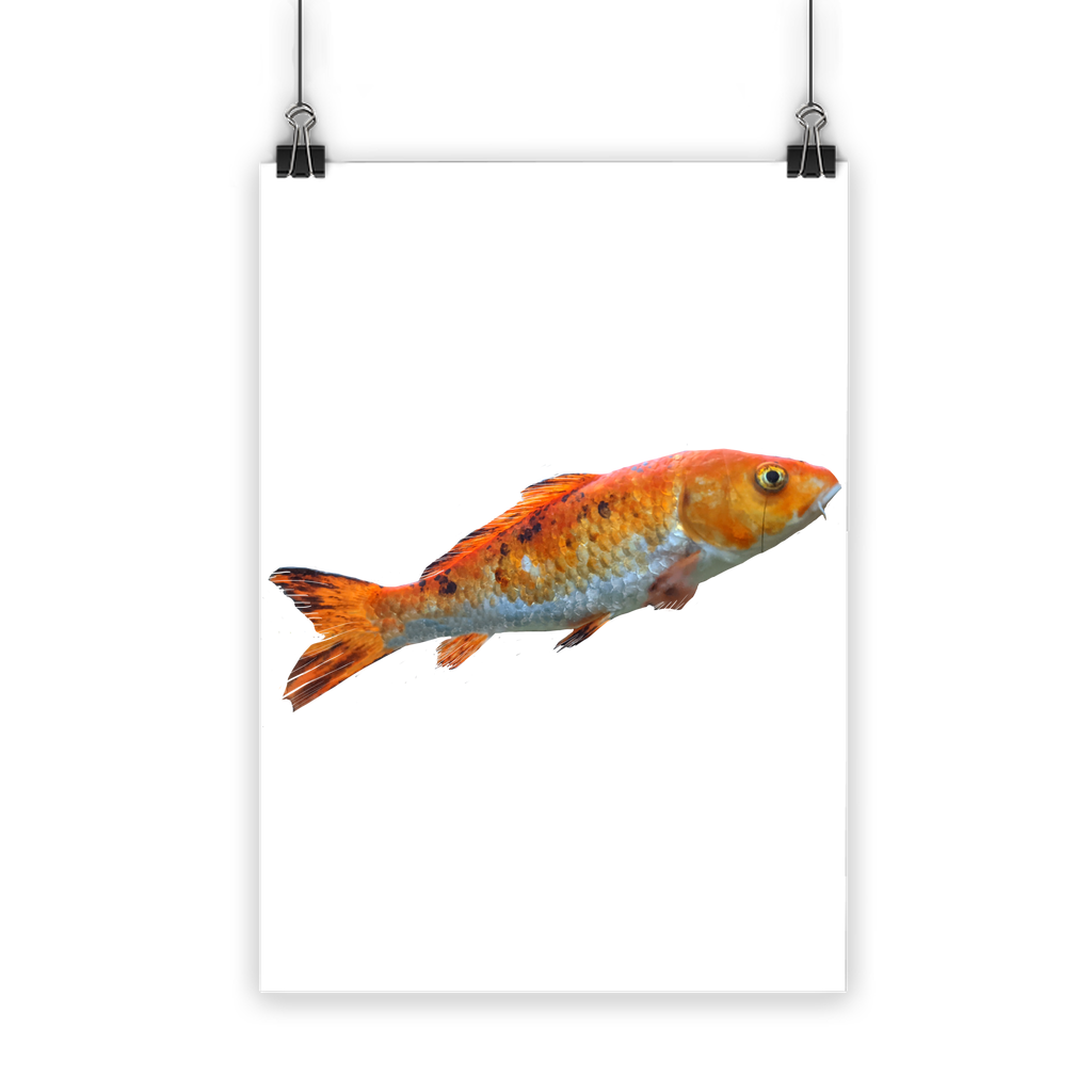 Orange Fish Classic Poster featuring vibrant colors on semi-gloss paper, ideal for indoor and outdoor decor.