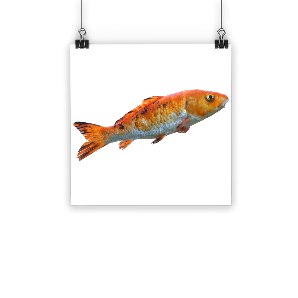 Orange Fish Classic Poster featuring vibrant colors on semi-gloss paper, ideal for indoor and outdoor decor.