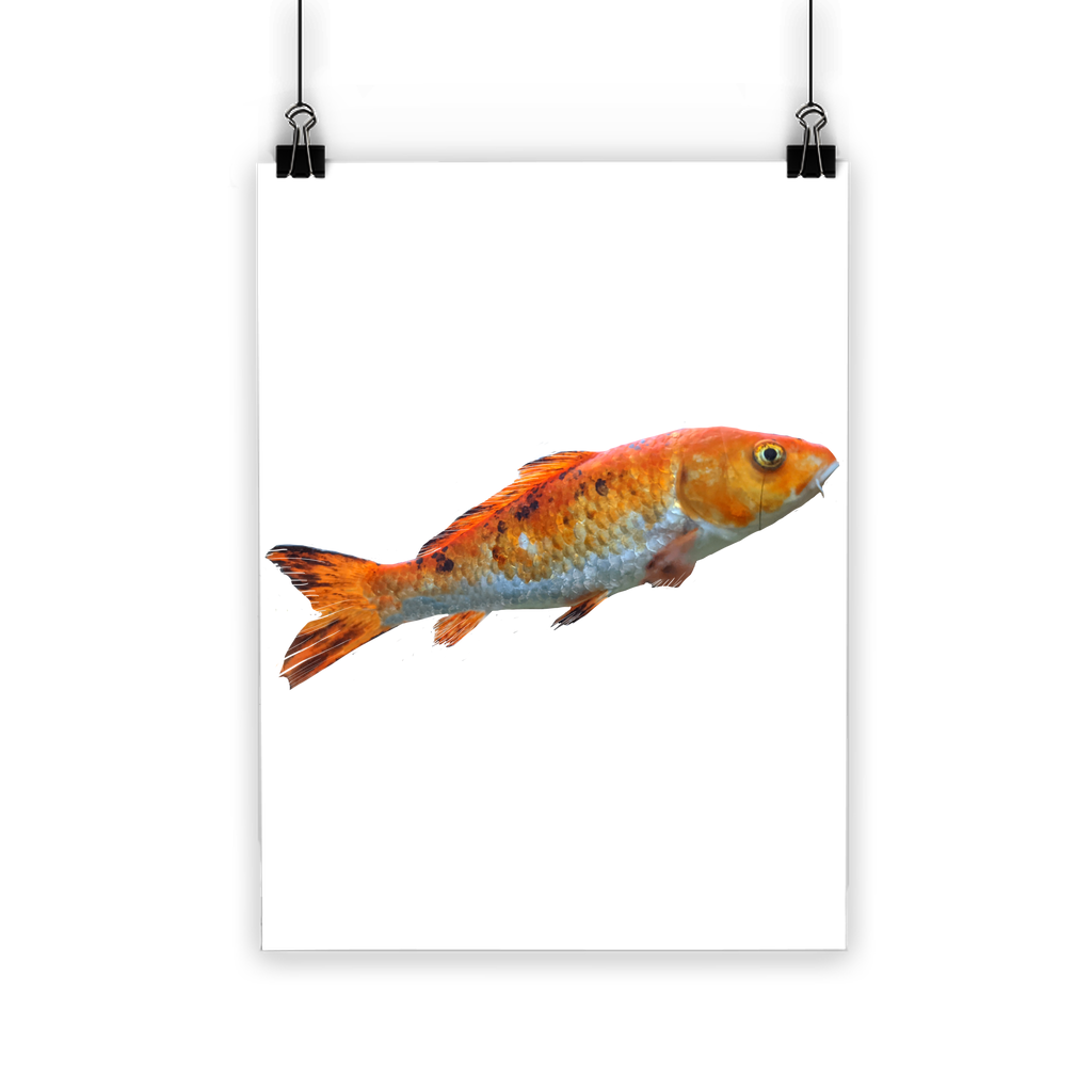 Orange Fish Classic Poster featuring vibrant colors on semi-gloss paper, ideal for indoor and outdoor decor.