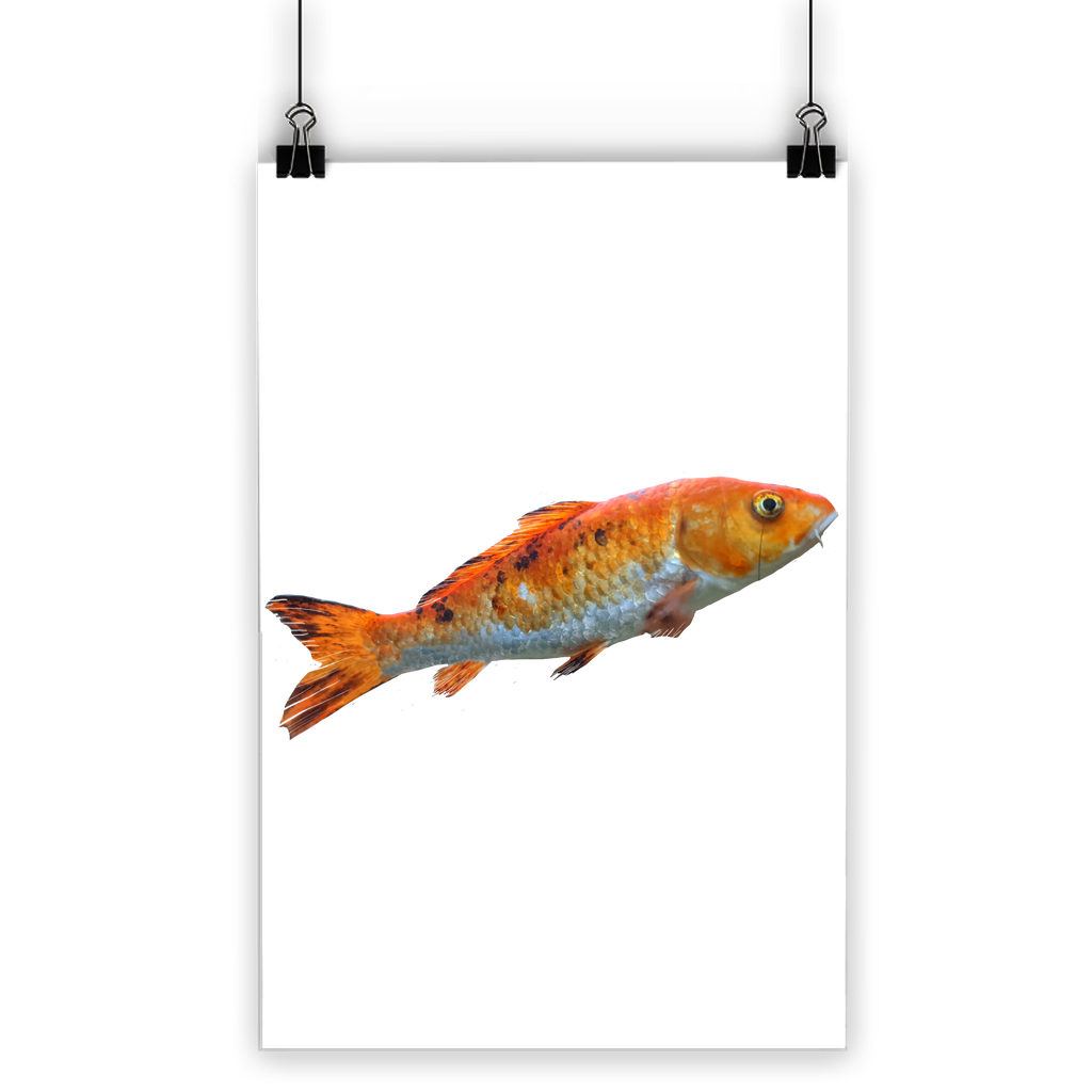 Orange Fish Classic Poster featuring vibrant colors on semi-gloss paper, ideal for indoor and outdoor decor.