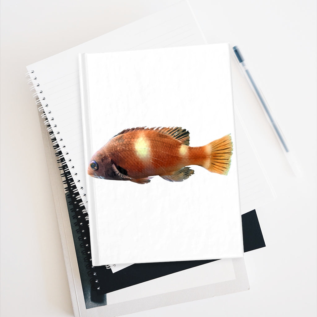 Orange Fish Journal with ruled lines, featuring a vibrant wraparound print and durable hardcover design.