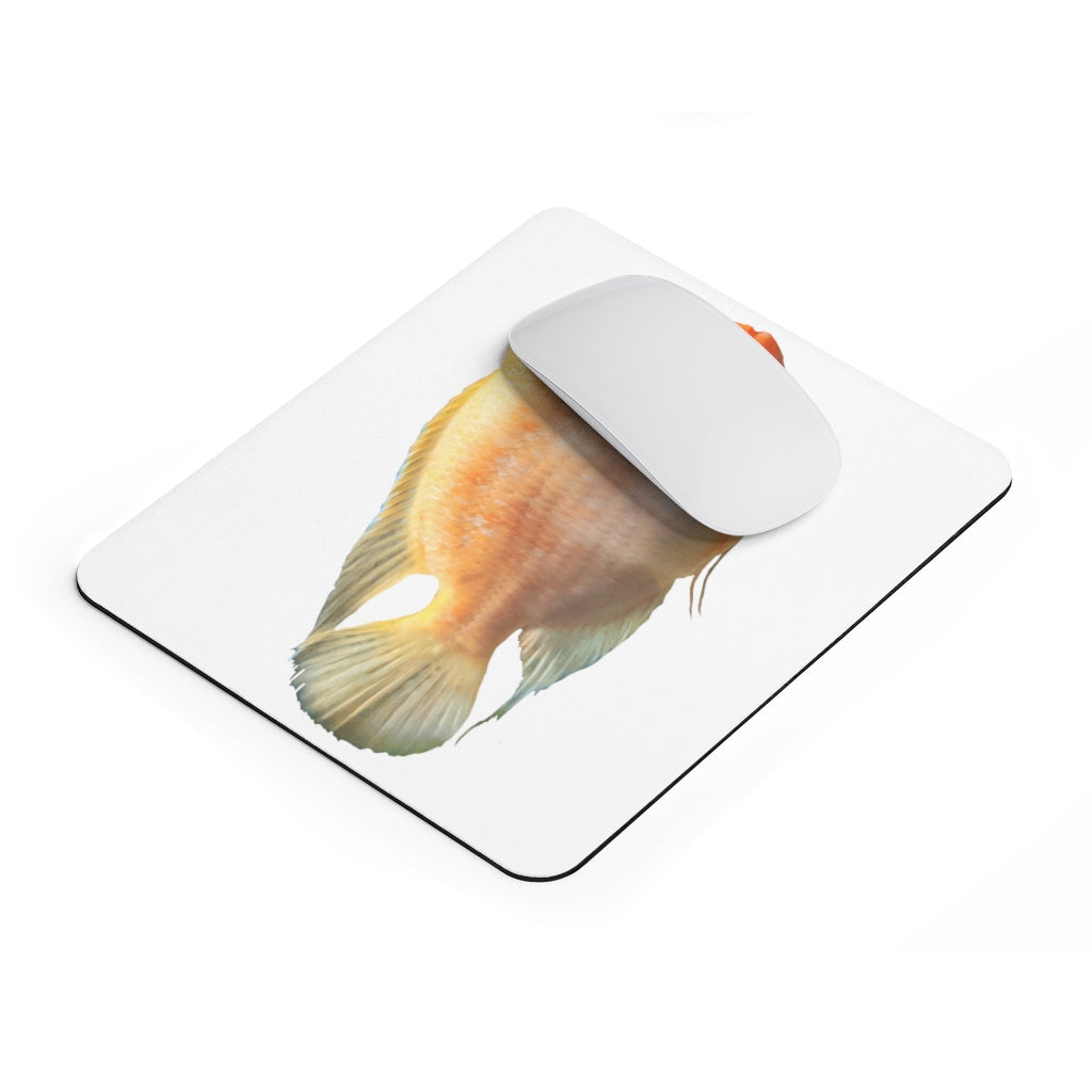 Orange Fish Mouse Pad featuring a vibrant fish design on a smooth surface, ideal for home or office use.