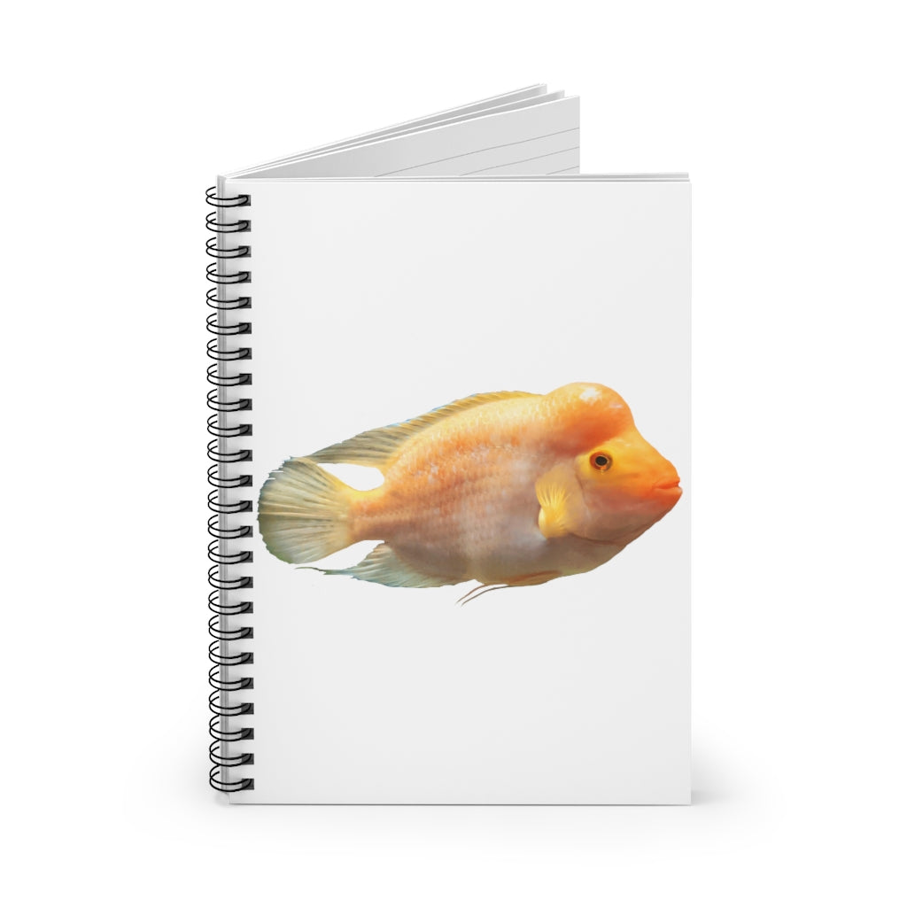 Orange Fish Spiral Notebook with ruled line pages and durable printed cover, perfect for notes and lists.