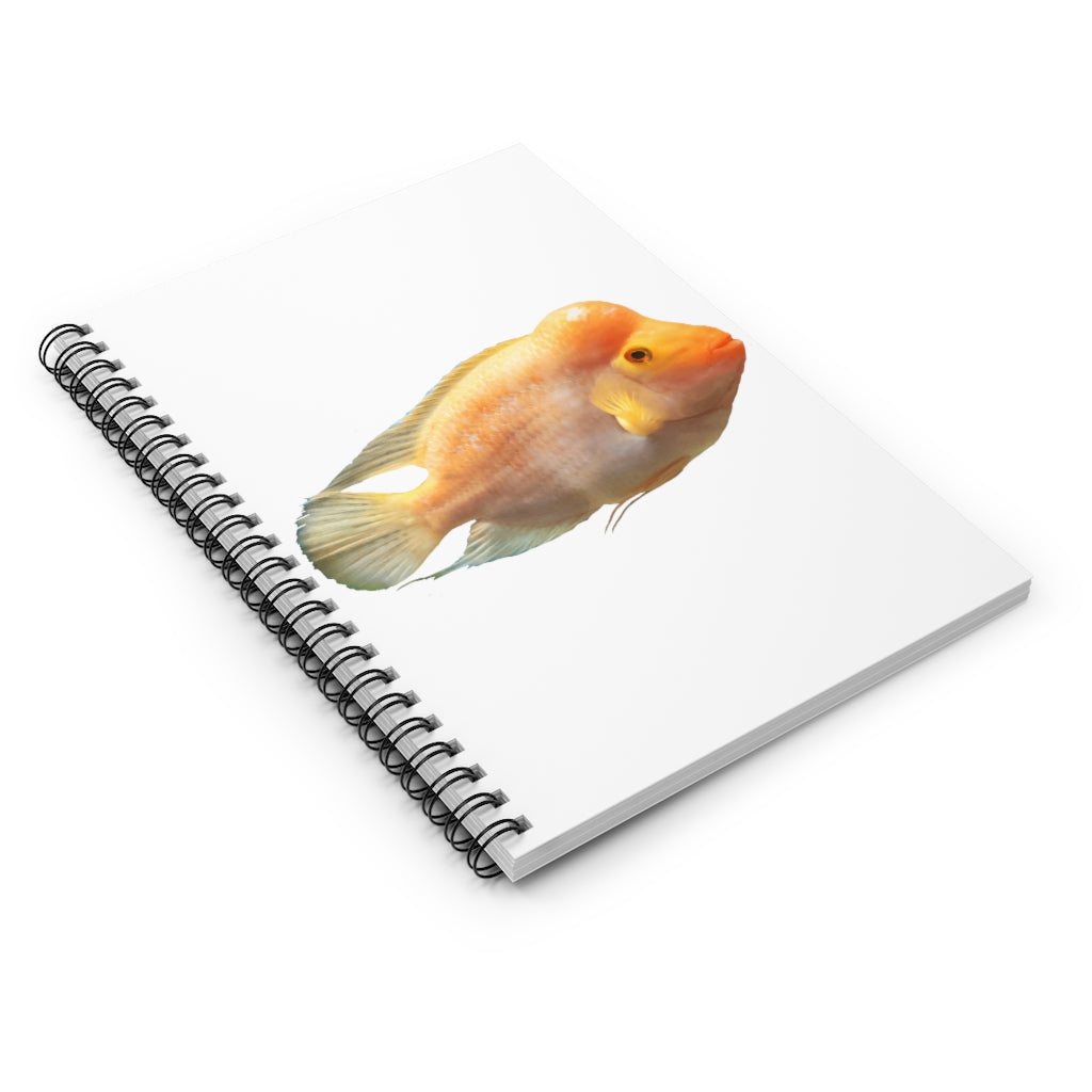 Orange Fish Spiral Notebook with ruled line pages and durable printed cover, perfect for notes and lists.