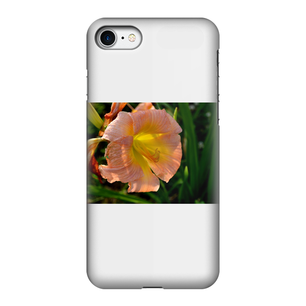 Orange Flower Fully Printed Tough Phone Case showcasing vibrant floral design with dual-layer protection.