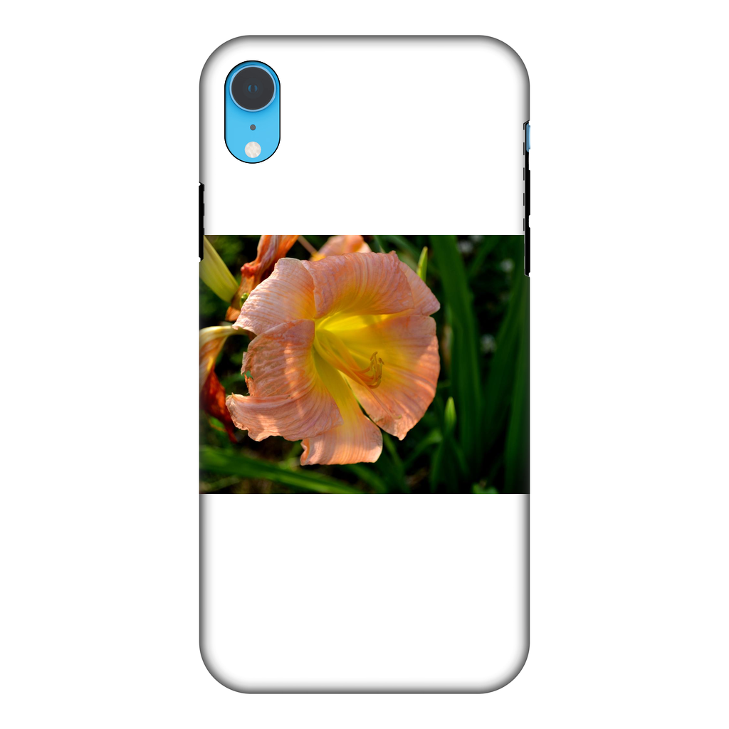 Orange Flower Fully Printed Tough Phone Case showcasing vibrant floral design with dual-layer protection.