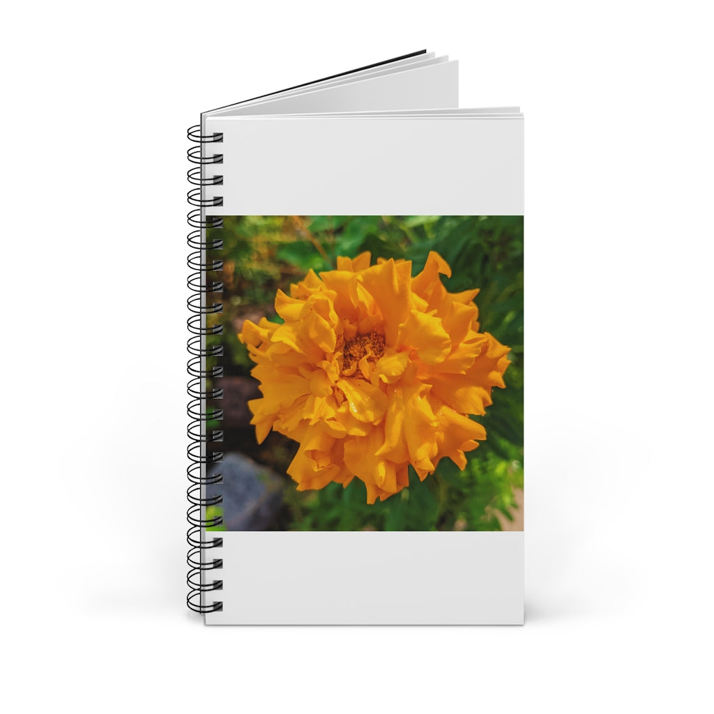 Orange Flower Spiral Journal with vibrant floral design and spiral binding, showcasing its beautiful cover and ample writing space.