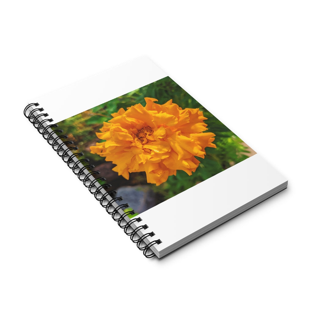 Orange Flower Spiral Journal with vibrant floral design and spiral binding, showcasing its beautiful cover and ample writing space.