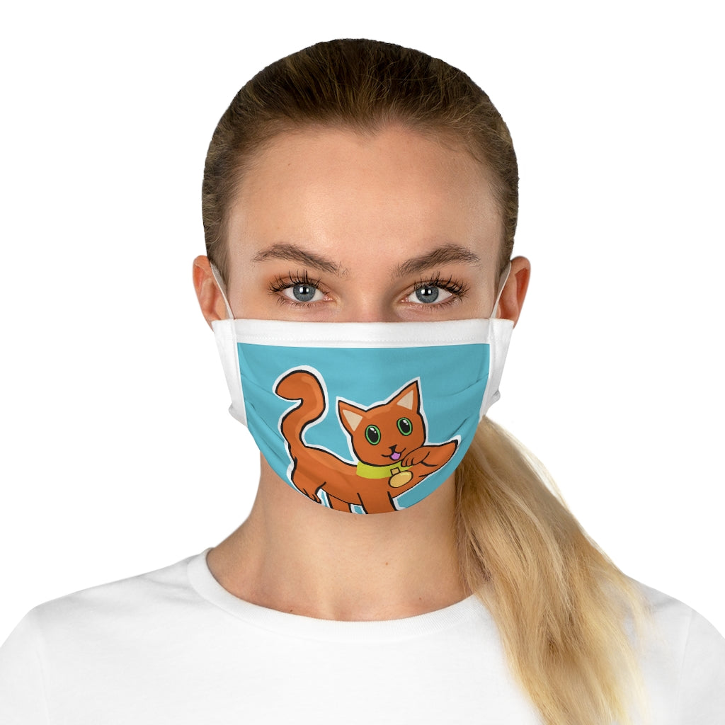 Orange Kitty Cotton Face Mask featuring a playful kitty design, made from 100% cotton with adjustable features for comfort.