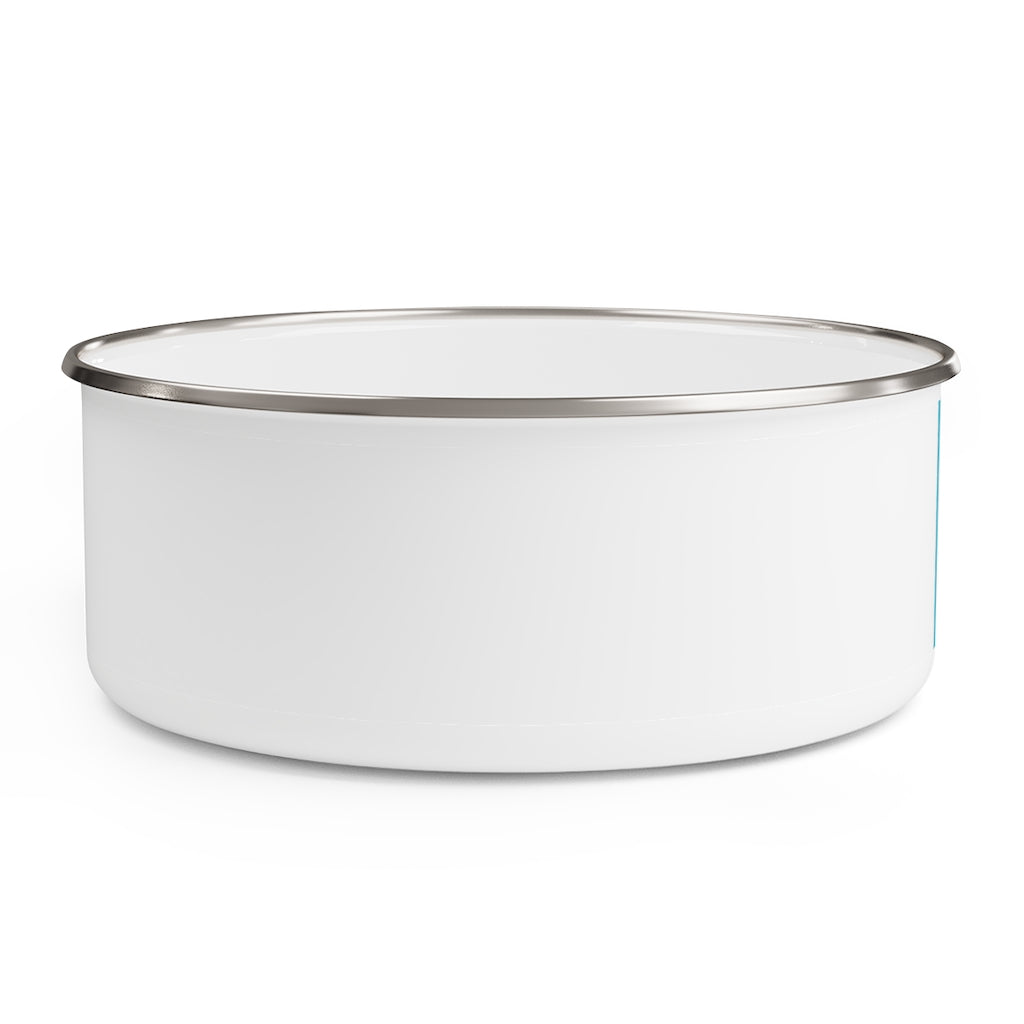 Stylish Orange Kitty Enamel Bowl with a translucent lid and anti-slip backing, perfect for pet meals.