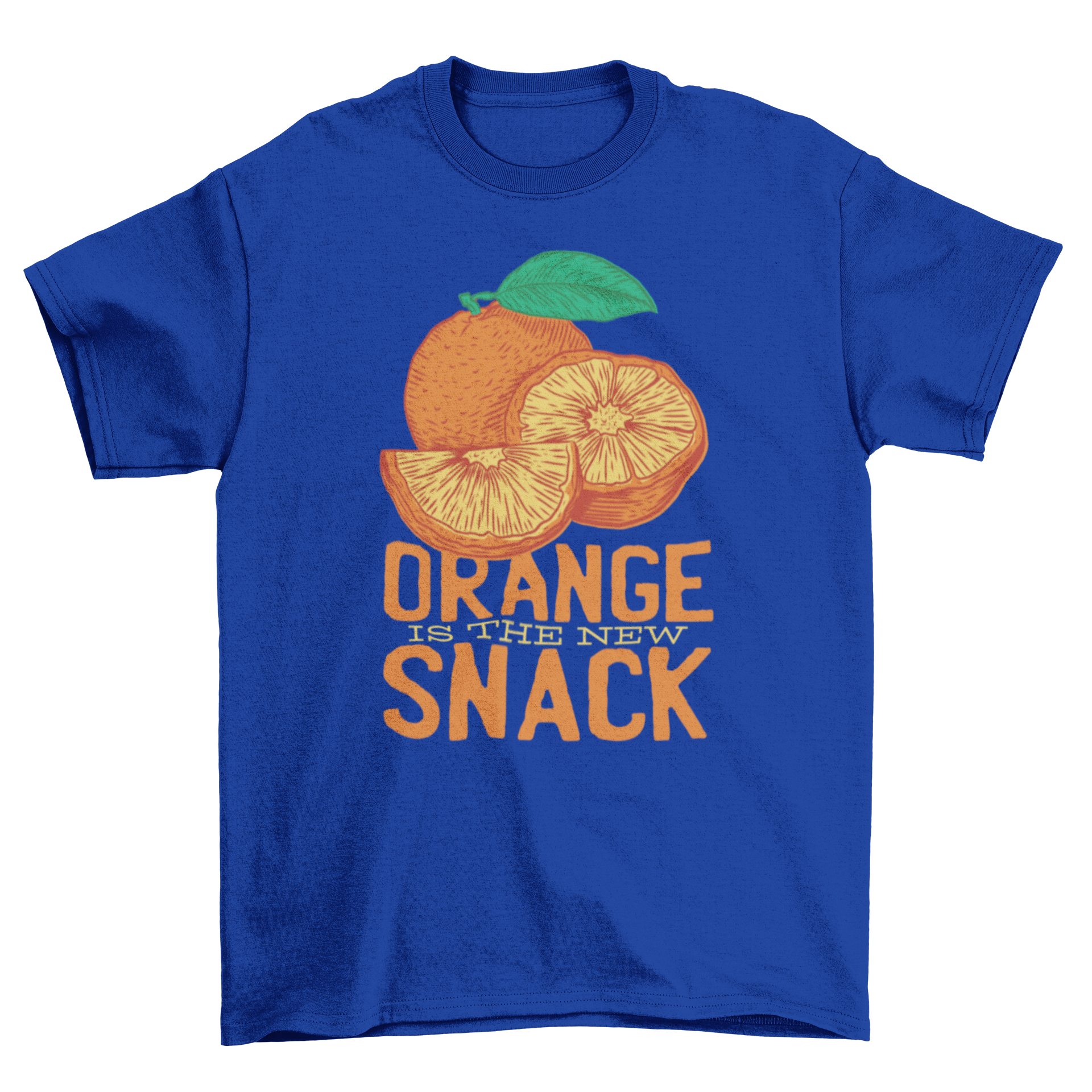 Orange Snack T-Shirt featuring hand-drawn orange slices and a funny pun quote.