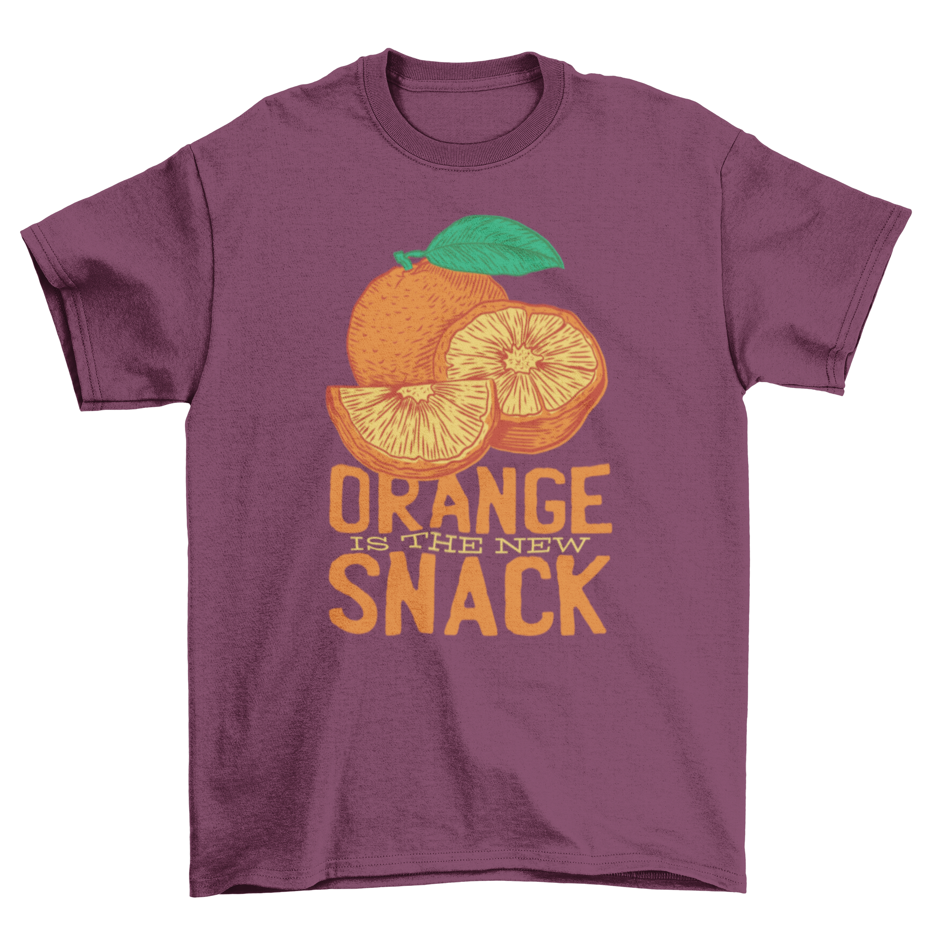 Orange Snack T-Shirt featuring hand-drawn orange slices and a funny pun quote.