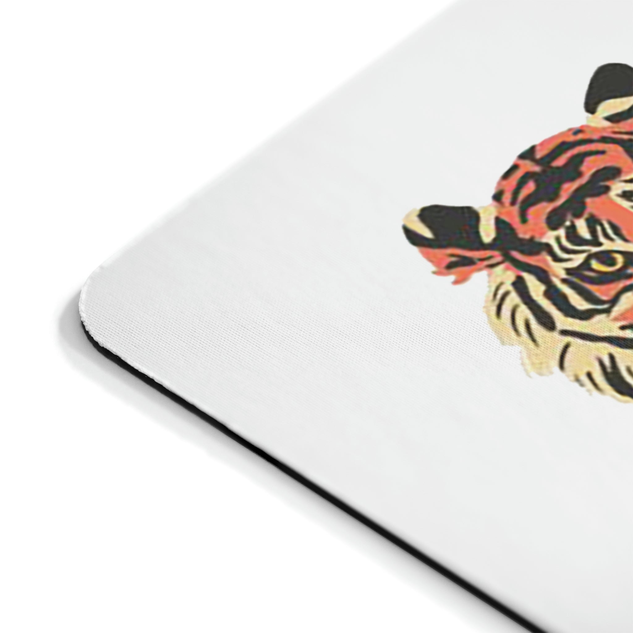 Orange Tiger Mouse Pad featuring a vibrant tiger design on a smooth surface with a non-slip rubber base.