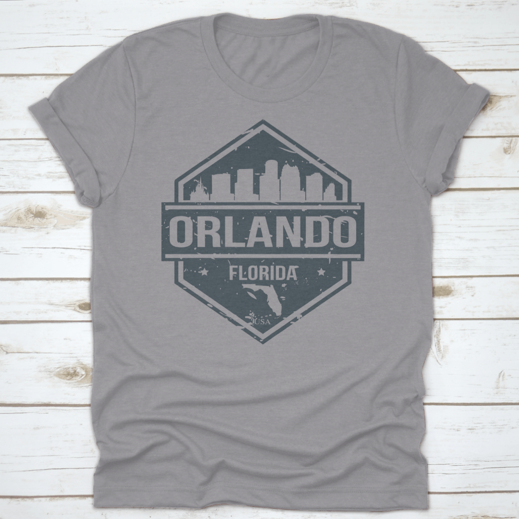 Orlando, Florida travel stamp icon skyline design badge vector featuring iconic city skyline.