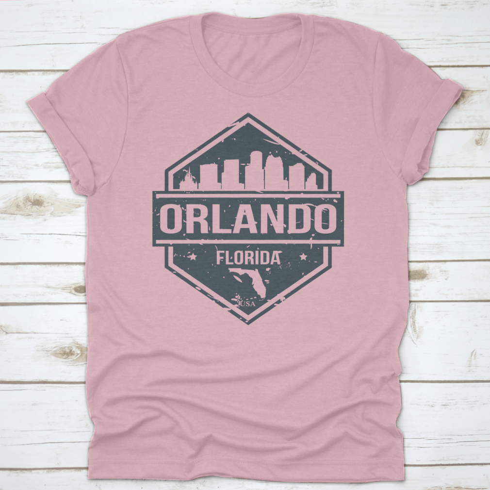 Orlando, Florida travel stamp icon skyline design badge vector featuring iconic city skyline.