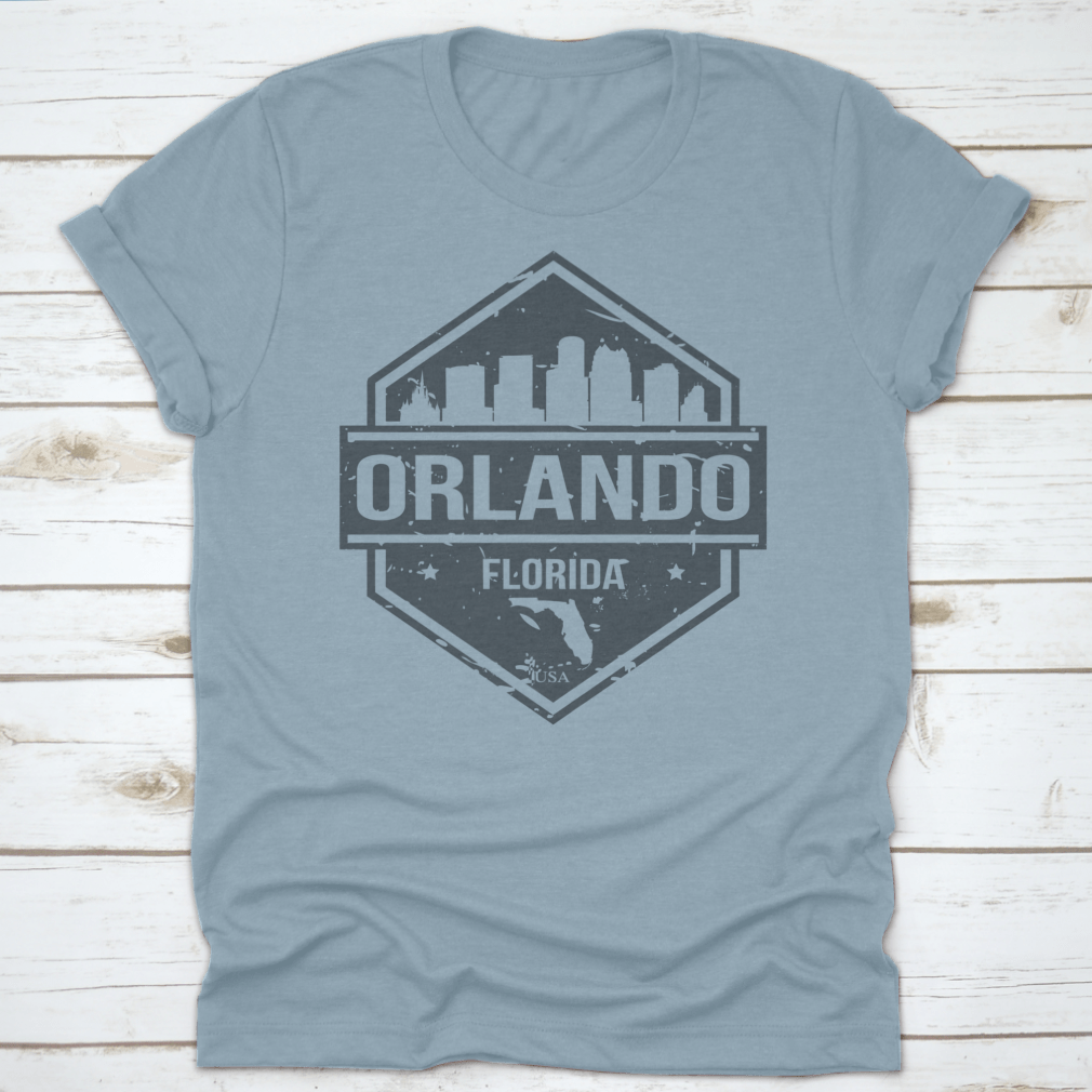 Orlando, Florida travel stamp icon skyline design badge vector featuring iconic city skyline.