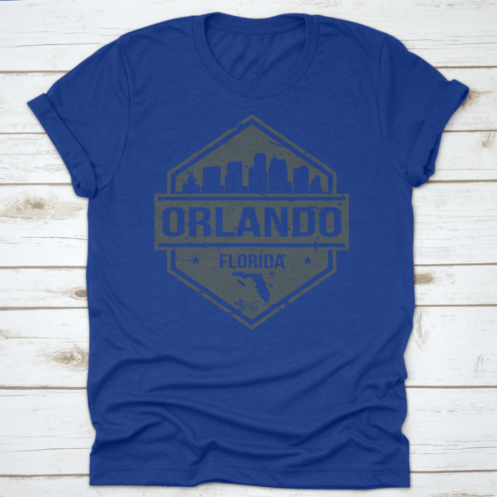 Orlando, Florida travel stamp icon skyline design badge vector featuring iconic city skyline.