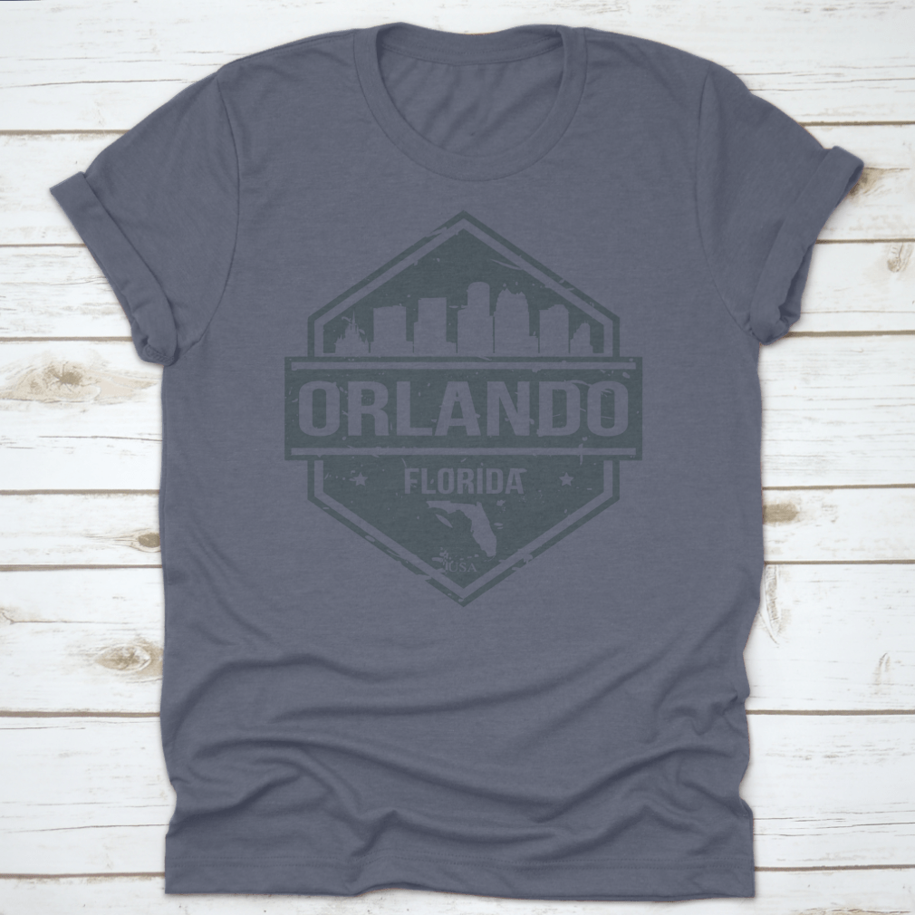 Orlando, Florida travel stamp icon skyline design badge vector featuring iconic city skyline.