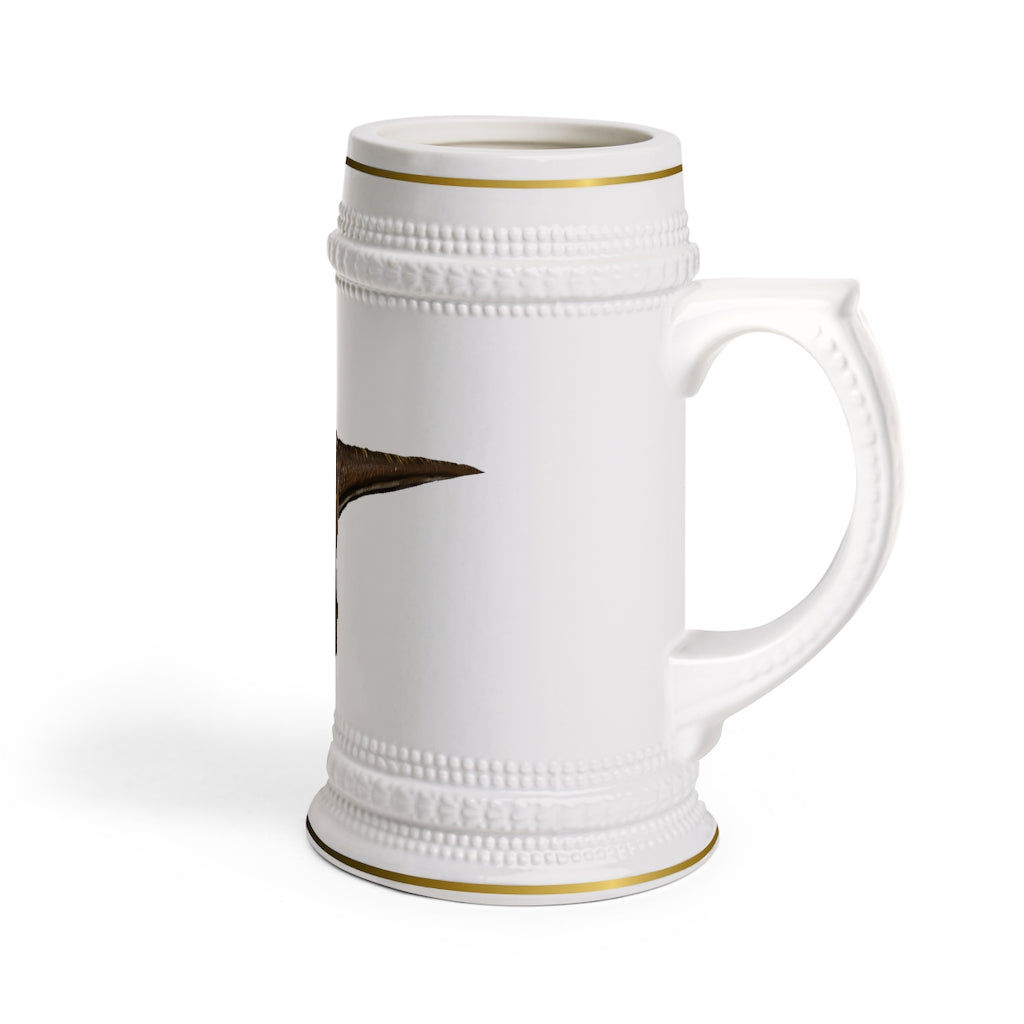 Pachy Stein Mug made of durable white ceramic with ribbed outlines, perfect for custom designs.