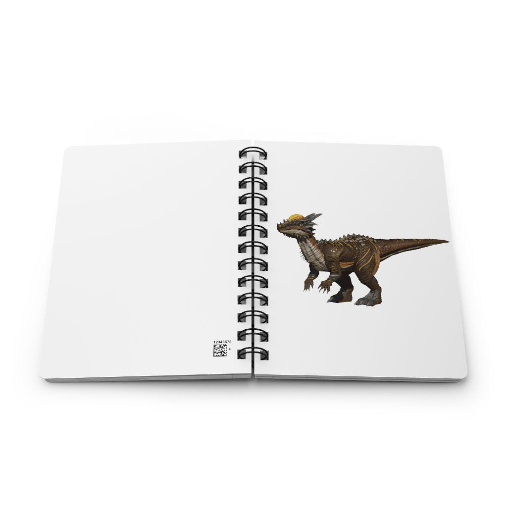 Pachycephalosaurus Spiral Bound Journal with glossy cover and lined pages, featuring vibrant dinosaur design.