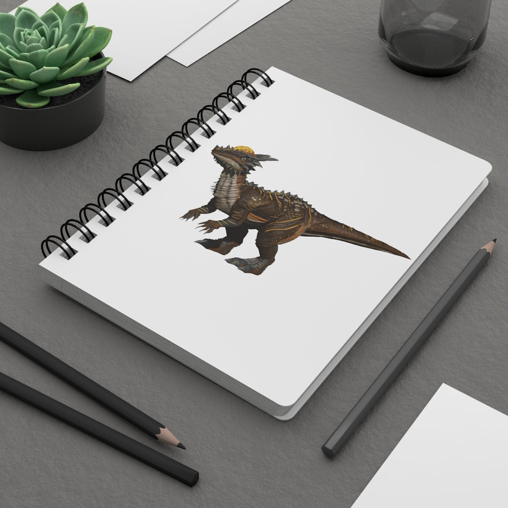 Pachycephalosaurus Spiral Bound Journal with glossy cover and lined pages, featuring vibrant dinosaur design.